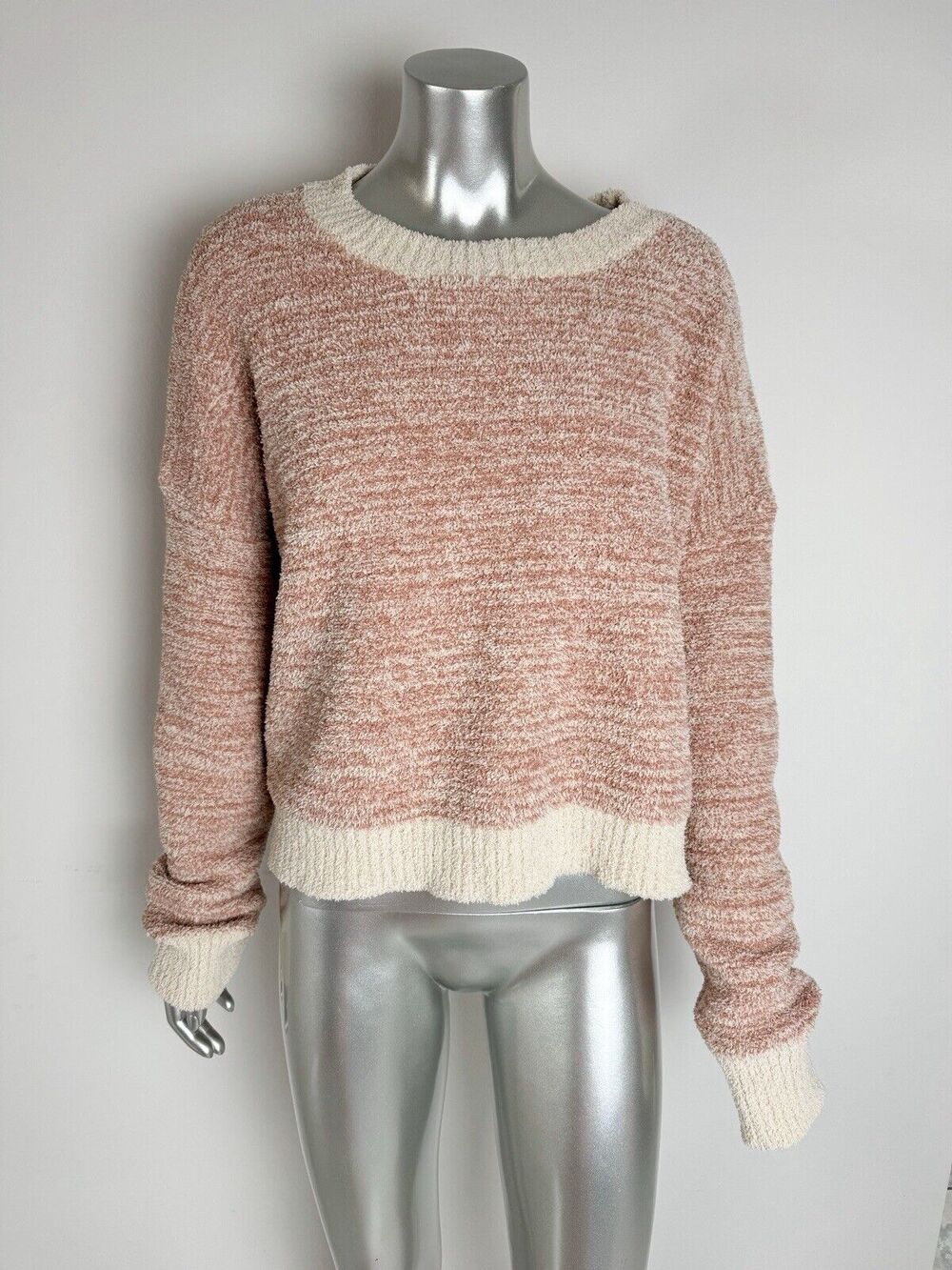 Thread & Supply Womens Large Plush Sweater Jumper Cozy Life Blush